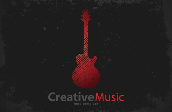 Guitarrenlogo. kreatives Gitarrenlogo. Musik-Logo. Design des Musiklogos — Stockvektor