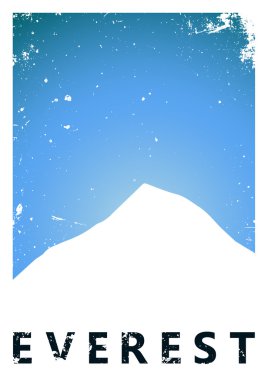 Dağ afiş tasarımı. Dağ tasarım. Grunge poster