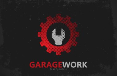 Oto tamir. Garaj iş logo. Oto Servisi