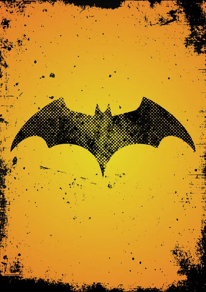 Symbole de chauve-souris. Affiche de chauve-souris. Affiche de Grunge. Poster design. Halloween — Image vectorielle