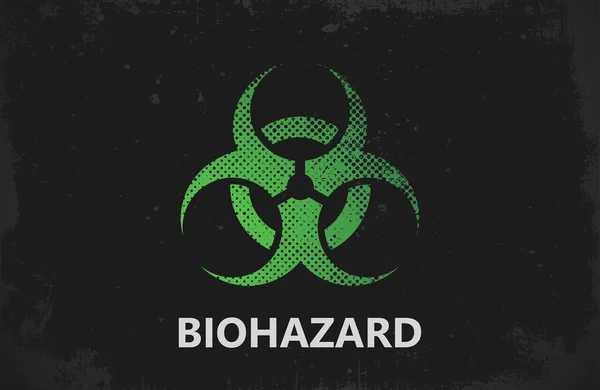 Biohazard Logotypdesign. Biohazard affisch. Grunge affisch — Stock vektor