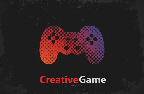 Projekt logo w grze. Joystick logo. Projekt na Game pad — Wektor stockowy