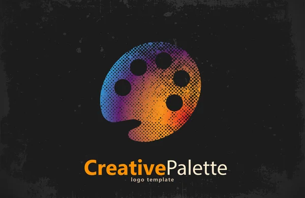 Palettensymbol. Farbpalettensymbol. Kunst-Logo. Kreative Palette — Stockvektor