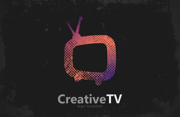 Logo TV. Design de logo TV créatif. Conception des médias — Image vectorielle