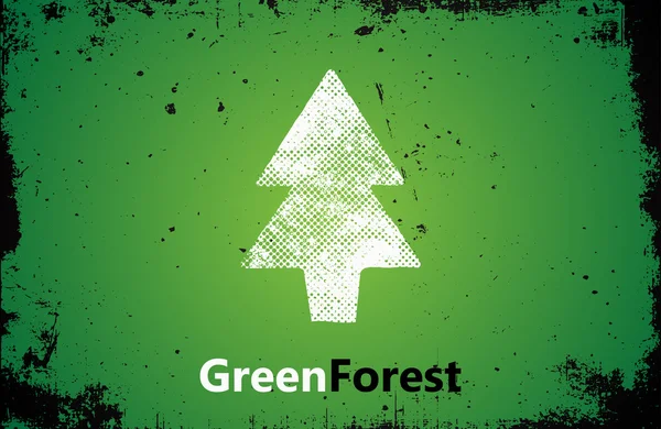 Дизайн логотипу сосни. Логотип зеленого лісу. гранжевий логотип — стоковий вектор