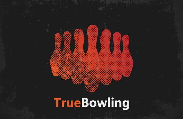 Bowling Logotypdesign. Bowling affisch design. kägla logotyp — Stock vektor