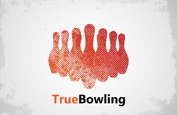 Bowling Logotypdesign. Bowling affisch design. kägla logotyp — Stock vektor