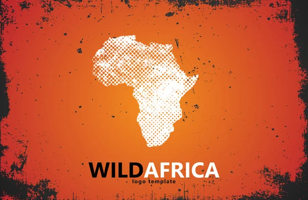 Afrika logo. Divoká Afrika design. Návrh plakátu Afrika — Stockový vektor