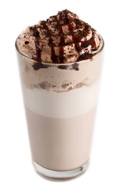 cappuccino bir cam krema ile.