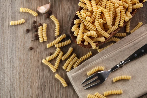 Italian raw pasta fusilli — Stock Photo, Image