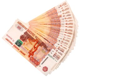 Rus ruble satır. Rus parası. İzole. Portre