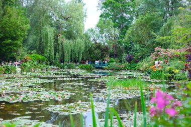 Verimli. Fransa. Claude Monet 'nin Bahçesi. Nilüferli gölet