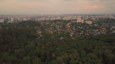 Kiev, Ukrayna. Kentin hattı. Havadan görünümü