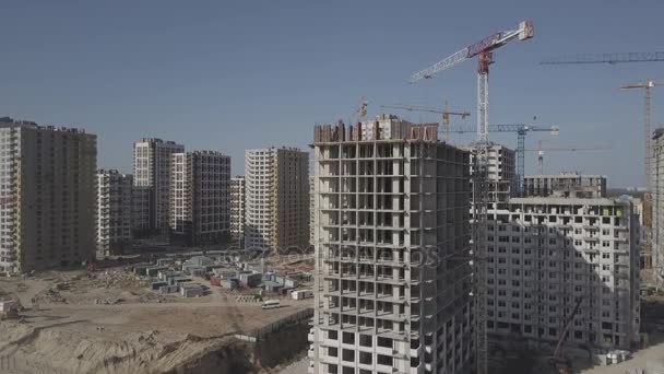 Vista aerea. Costruzione di nuove case plurifamiliari. Kiev, Ucraina — Video Stock