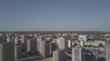 Havadan görünümü. Yeni çoklu daire Evleri inşaatı. Kiev, Ukrayna
