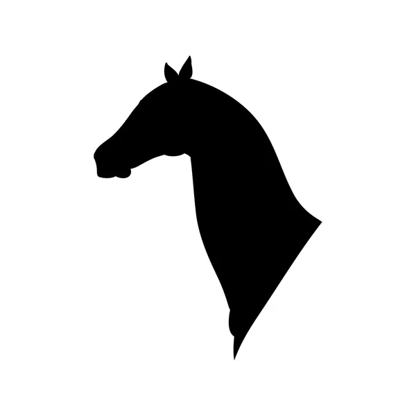 马头部黑色剪影 — 图库矢量图片