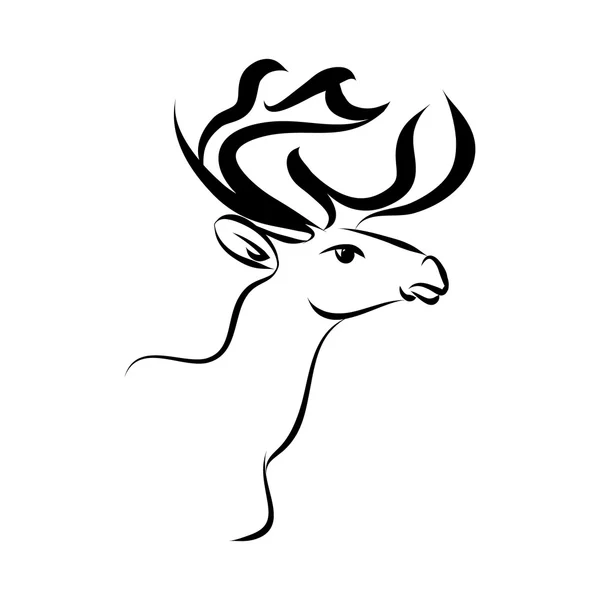 Venado cabeza logo vector — Vector de stock