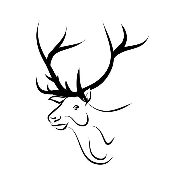 Venado cabeza logo vector — Vector de stock