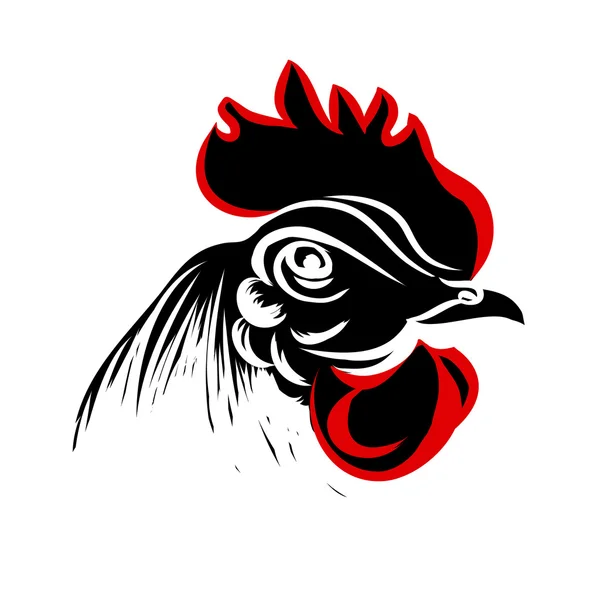 Silueta cabeza de gallo — Archivo Imágenes Vectoriales