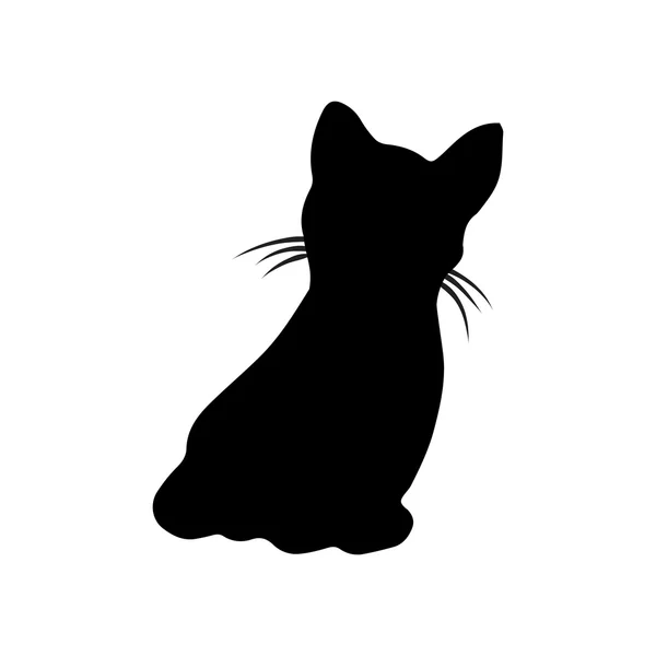 Silhouette nera del gatto — Vettoriale Stock