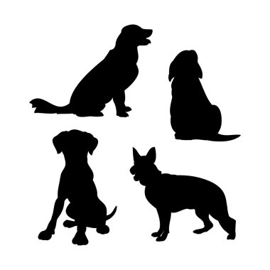 köpek siluet vektör ayarla