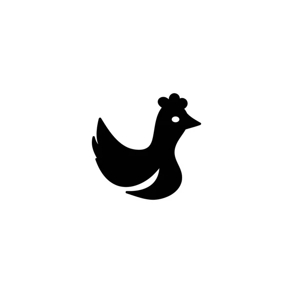 Silhouette chicken black — Stock Vector