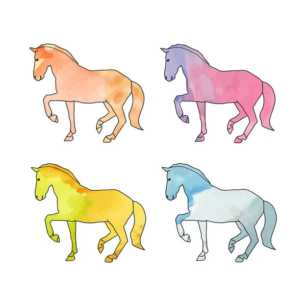 Acuarela de caballo (conjunto ) — Vector de stock