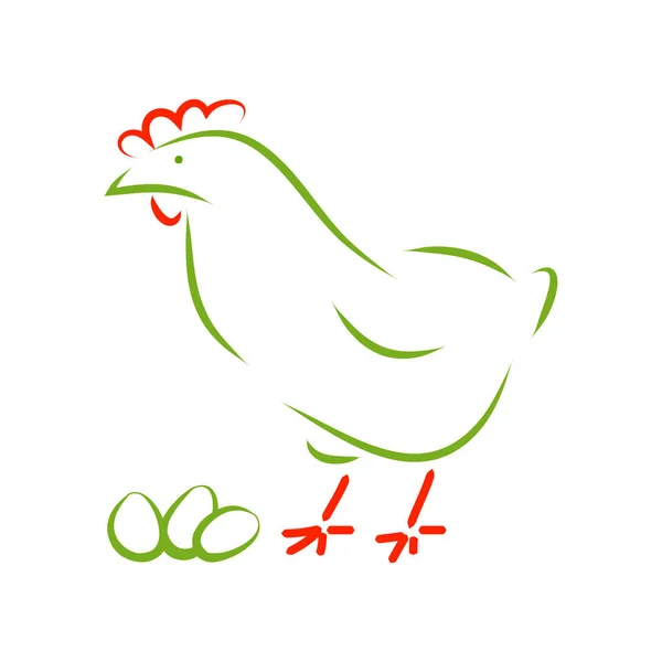 Hen vector cock egg — Stock Vector