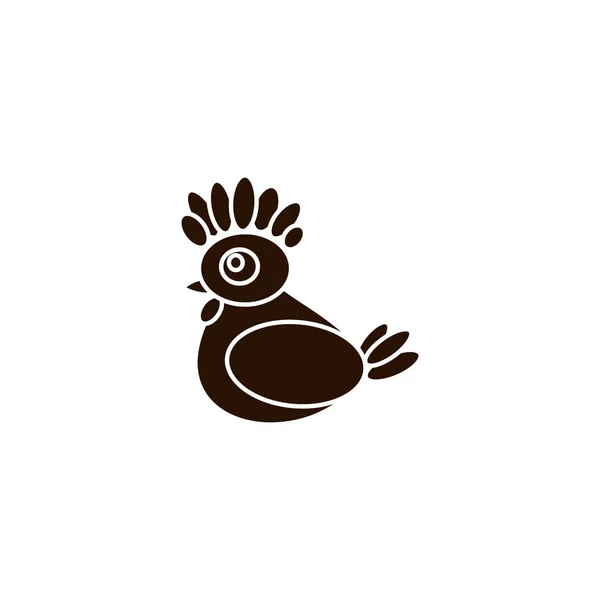 Silhouette chicken logo — Stock Vector