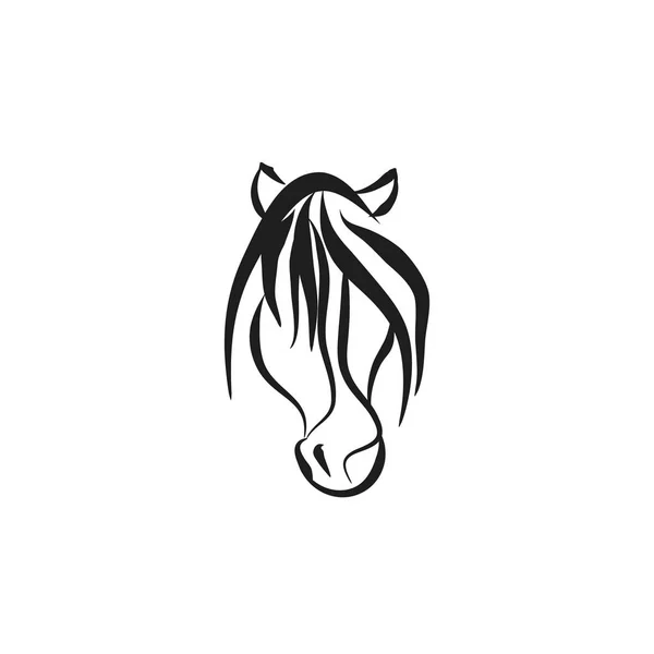 Linhas de cabeça de cavalo em um fundo branco — Vetor de Stock
