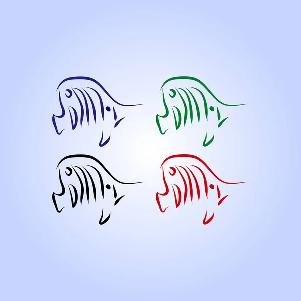 Logo mit Fischkonturen — Stockvektor