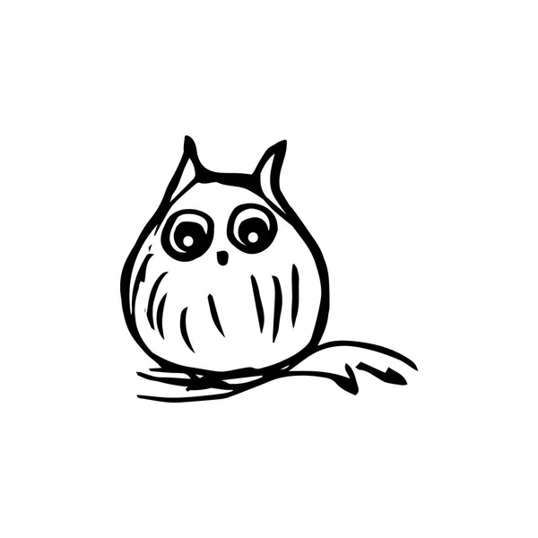 Hibou sur les graphiques de la branche — Image vectorielle