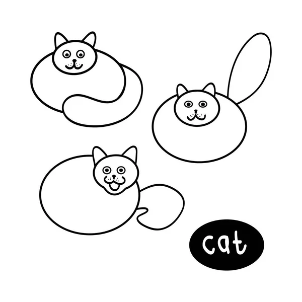 轮和肥猫 — 图库矢量图片