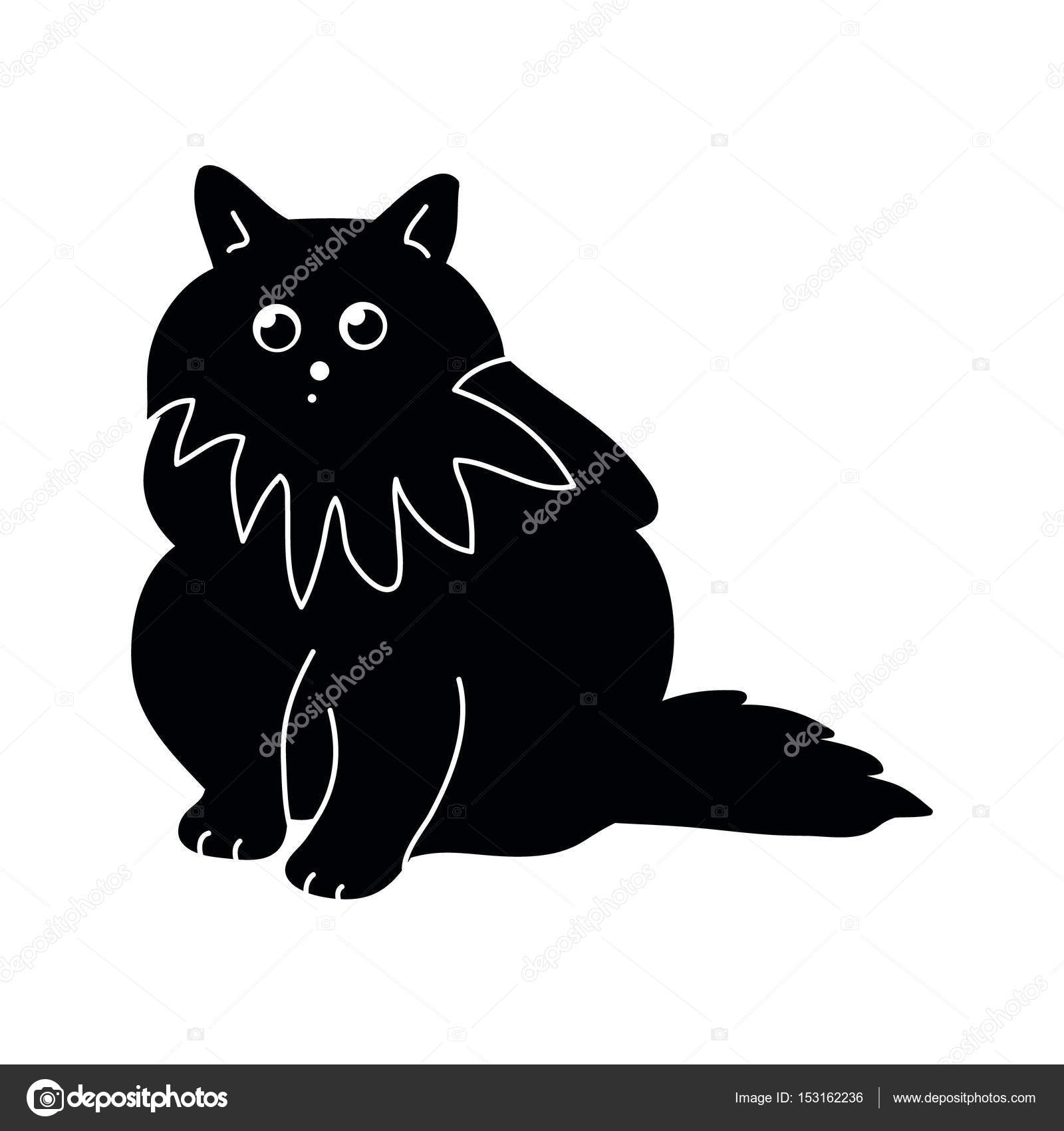 44+ Fluffy Black Cat Silhouette Images