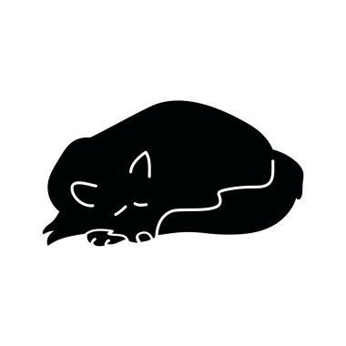 Beyaz arkaplanda siyah tilki silueti