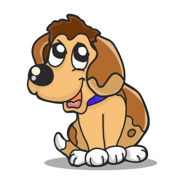 beyaz zemin üzerinde komik köpek yavrusu