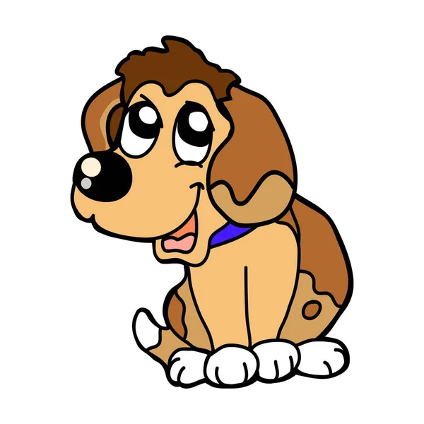 Divertido cachorro sobre un fondo blanco — Vector de stock