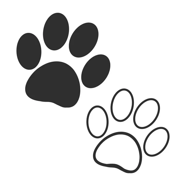 รอยนิ้วมือสุนัขบนพื้นหลังสีขาว — ภาพเวกเตอร์สต็อก