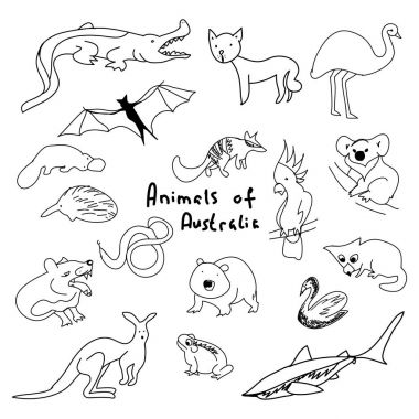 Animals of Australia (a set of simple drawings) clipart