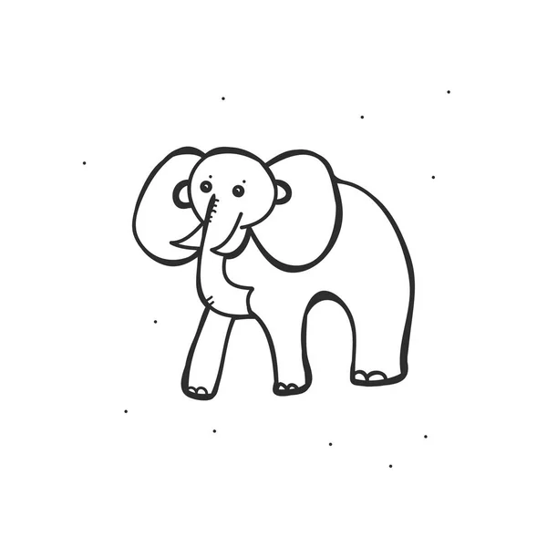 Desenhos animados de elefante no fundo branco — Vetor de Stock