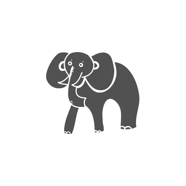 Silhueta de elefante no fundo branco — Vetor de Stock