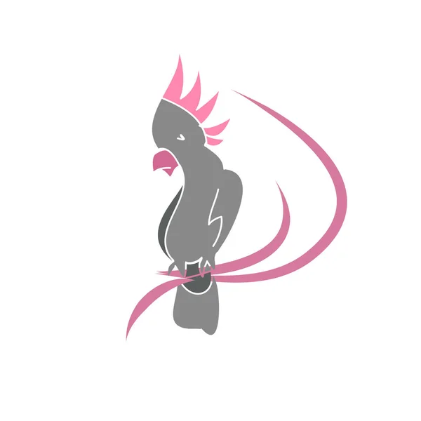 Kakadu na bílém pozadí abstraktní — Stockový vektor