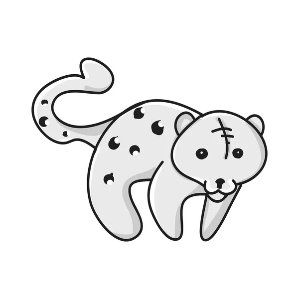 Léopard des neiges sur fond blanc — Image vectorielle