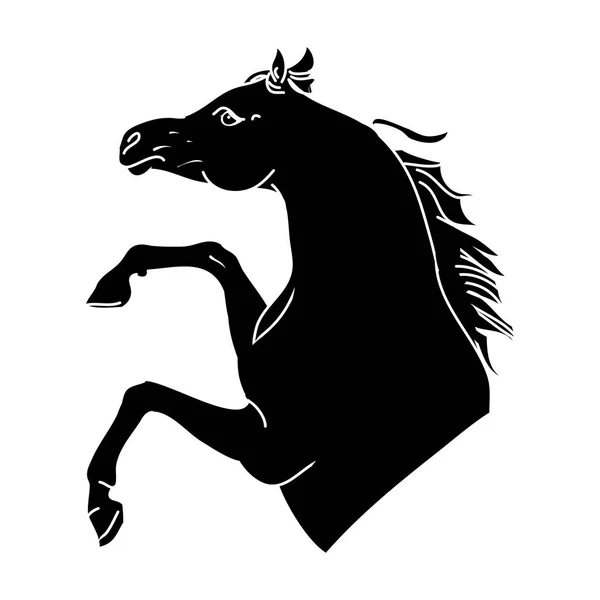 Cheval silhouette sur fond blanc — Image vectorielle