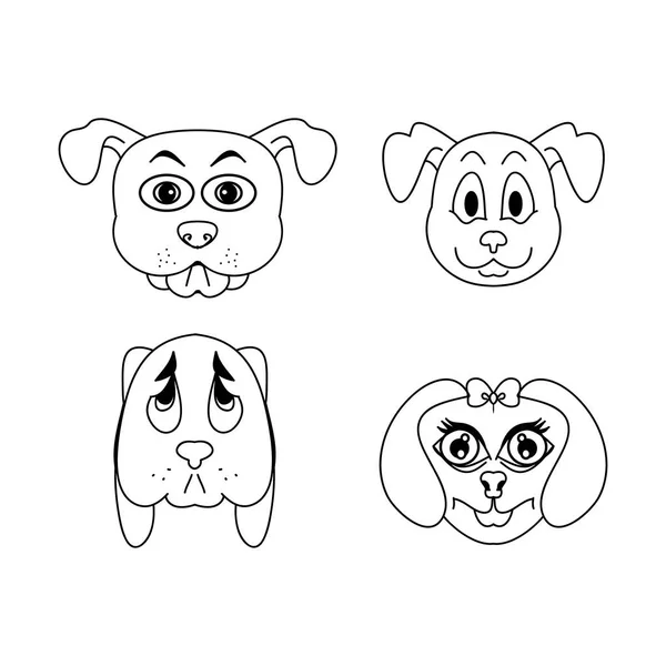 Le visage du chien enfants dessin — Image vectorielle