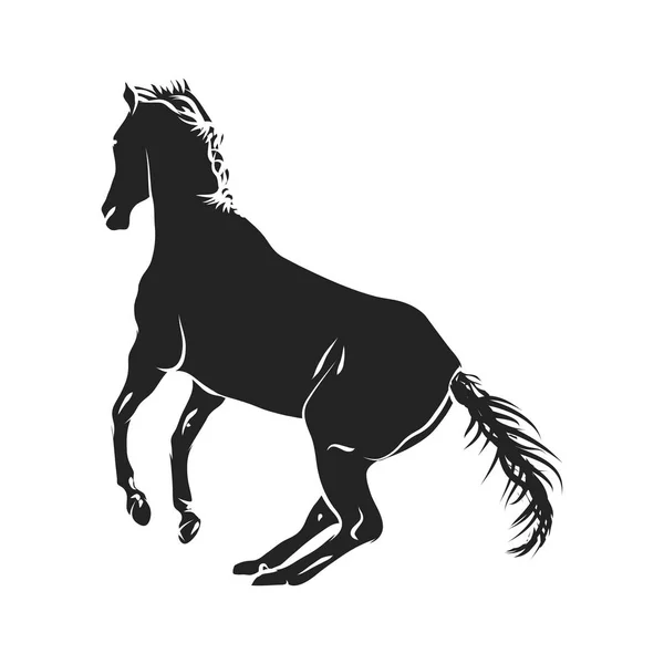 Silueta de caballo monocromo — Archivo Imágenes Vectoriales