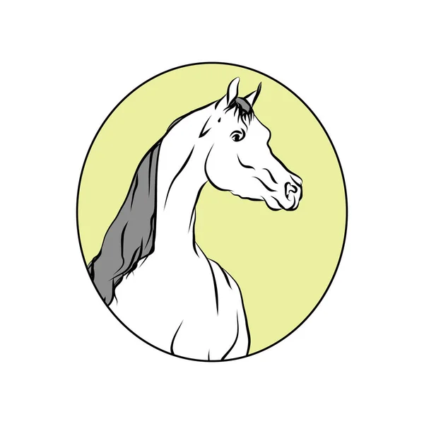 A cabeça das linhas de cavalo no círculo — Vetor de Stock