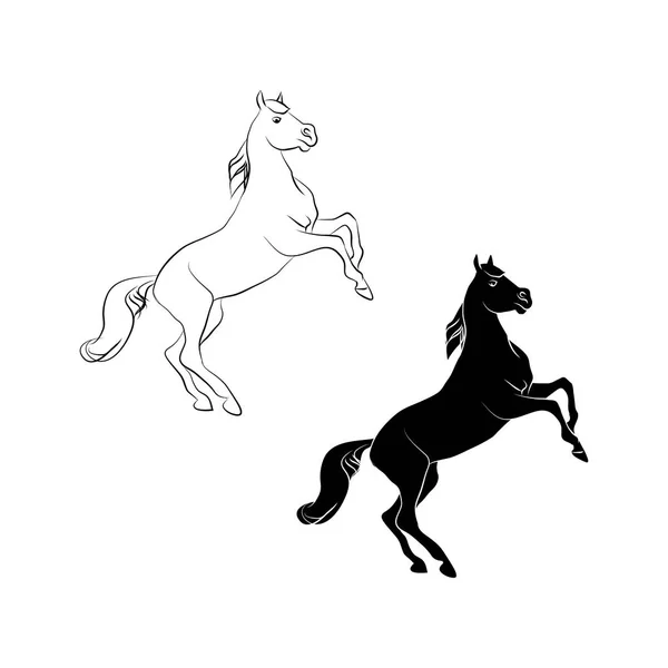 Koně na zadních nohách — Stockový vektor