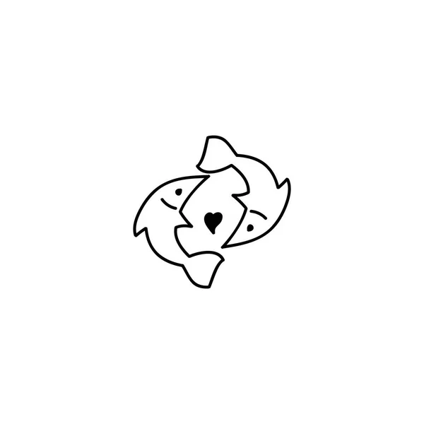 Doodle Logos animals — Stock Vector