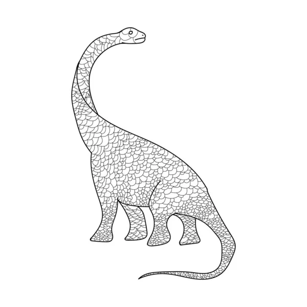 Illustration Abstraite Très Détaillée Dinosaures Motifs Animaux Avec Dessin Main — Image vectorielle